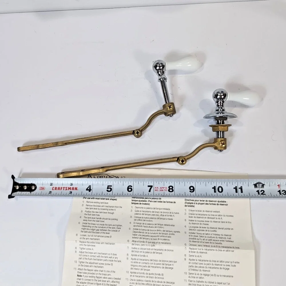 TOILET FLUSH LEVERS Moen Inspirations Tank Lever Porcelain & Chome 1 Complete